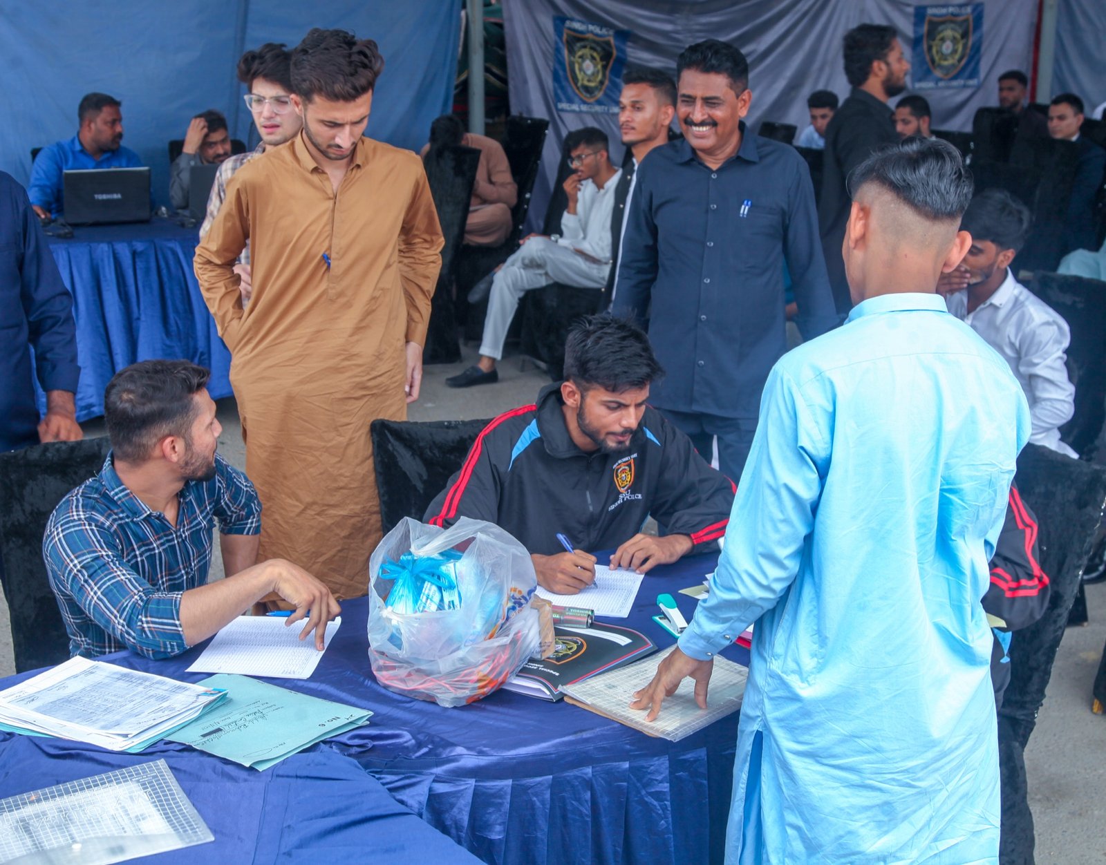 Recruitment desk during SSU application day