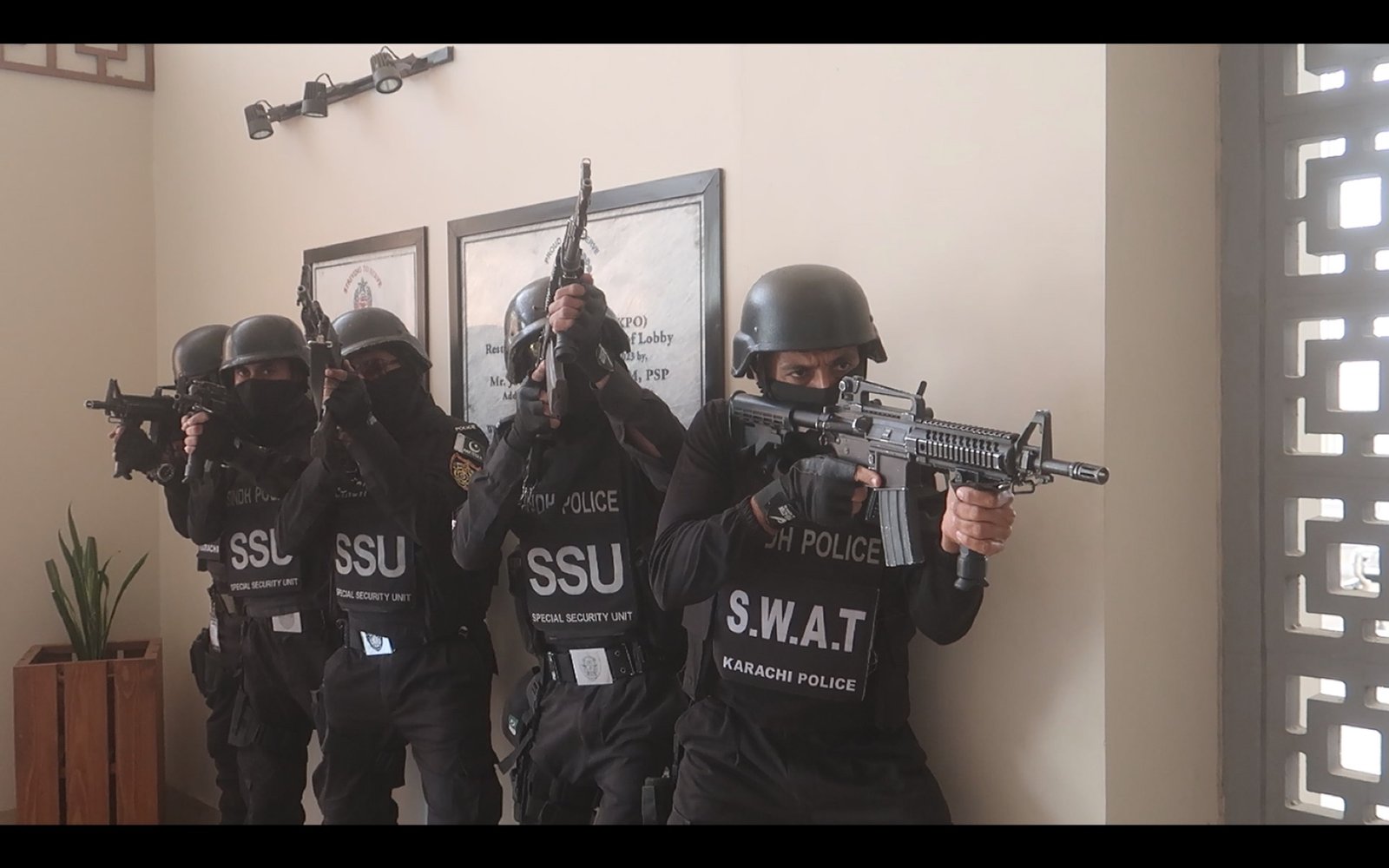 SSU officers securing critical installation interior
