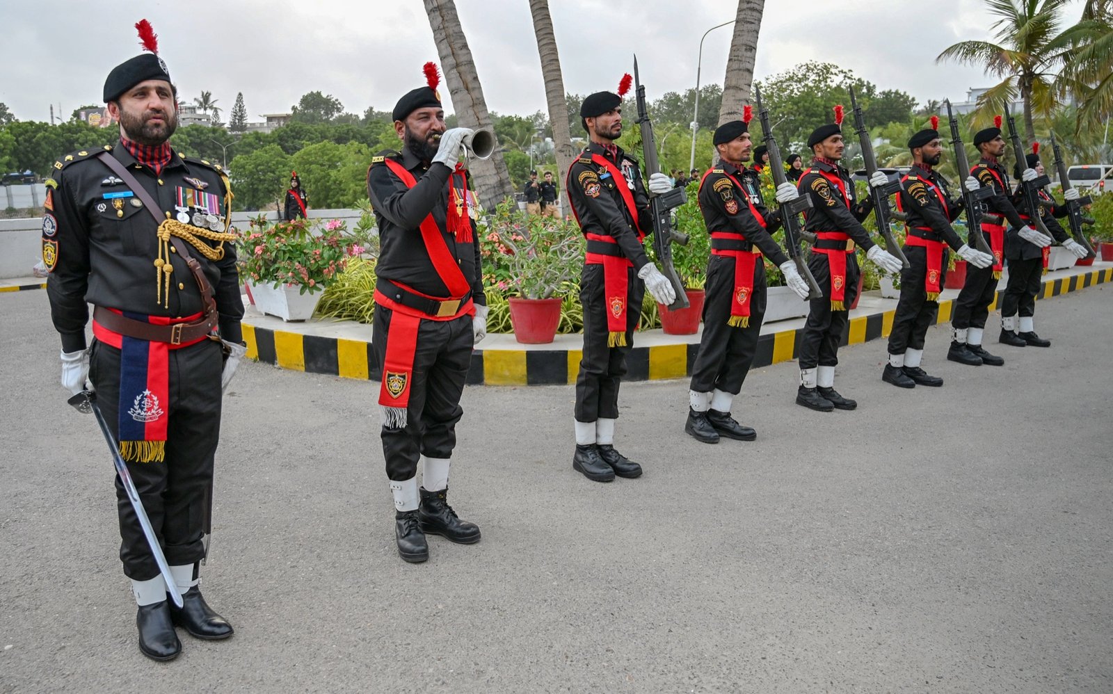 SSU ceremonial guard with bugler on formal duty