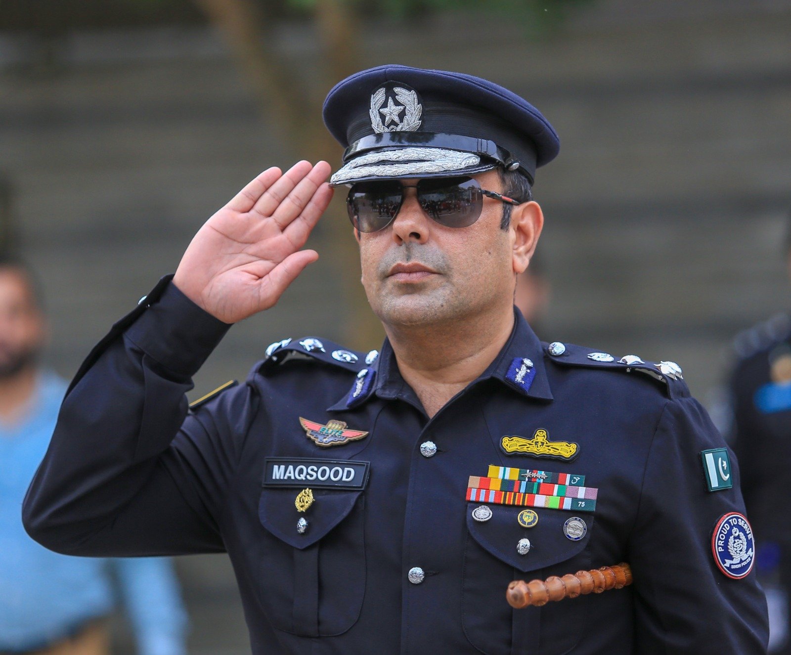 SSU DIG saluting during ceremonial parade